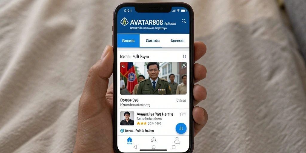 Tampilan antarmuka aplikasi AVATAR808 yang modern dan fungsional.