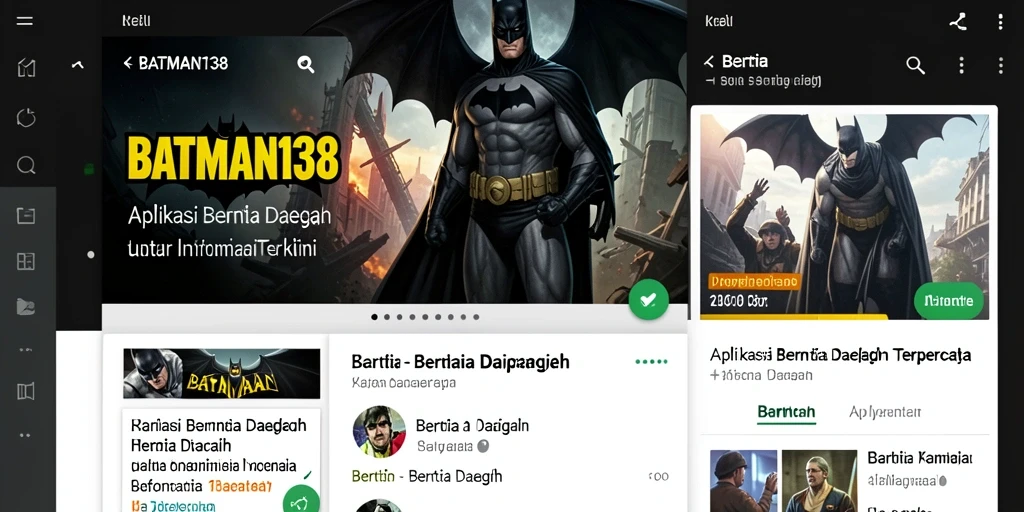 Screenshot utama aplikasi BATMAN138 menampilkan antarmuka berita daerah yang informatif.