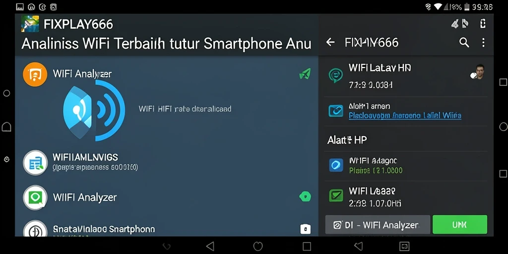 Tampilan antarmuka aplikasi FIXPLAY666 untuk analisis WiFi yang efektif.