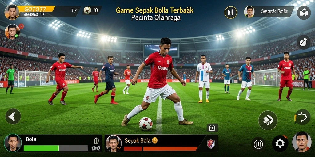 Tampilan antarmuka GOTO77 yang menarik dan dinamis saat bermain sepak bola.