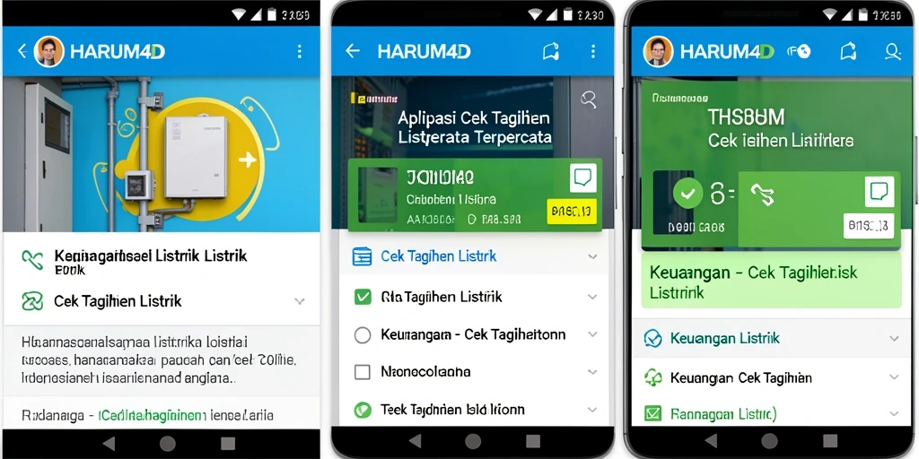 Antarmuka aplikasi HARUM4D untuk cek tagihan listrik yang mudah digunakan.