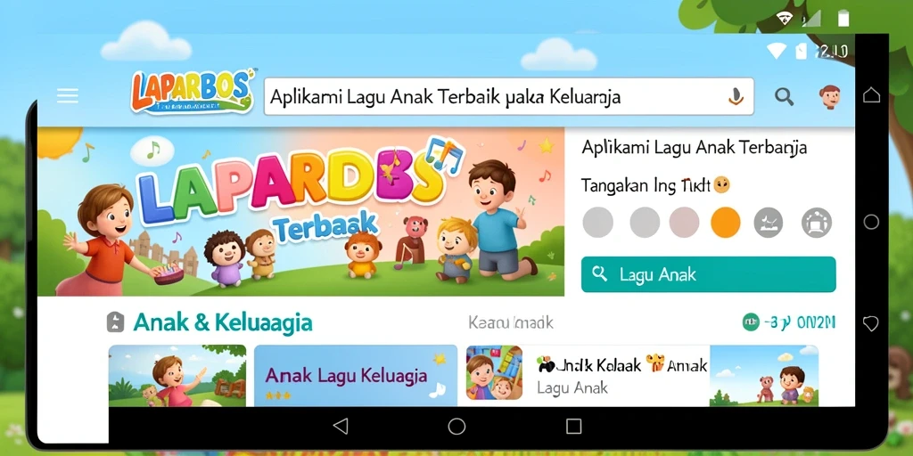 Tampilan antarmuka LAPARBOS yang ramah anak dan penuh warna.