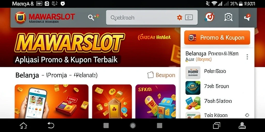 Antarmuka mudah digunakan untuk kupon promo belanja.