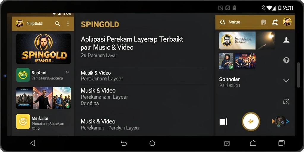 Antarmuka SPINGOLD yang sederhana dan fungsional untuk Perekam Layar.
