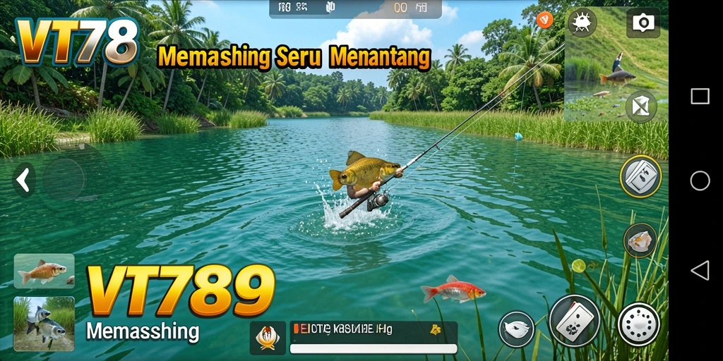 Antarmuka permainan VT789 yang menarik saat memancing.