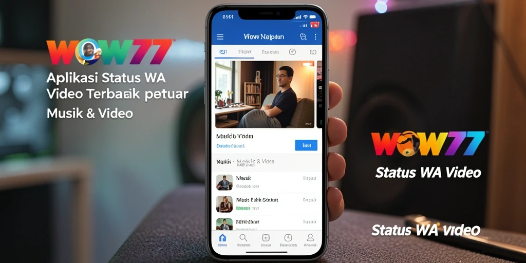 Antarmuka WOW77 dengan berbagai pilihan video Status WA.